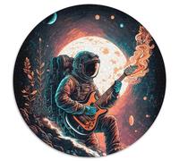 1000-teiliges Puzzle Astronaut spielt Gitarre, rundes 1000-teiliges Puzzle, anspruchsvolles Denkspiel für Teenager, Spaß für den Spieleabend mit der Familie, 1000 Teile (67,5x67,5cm)