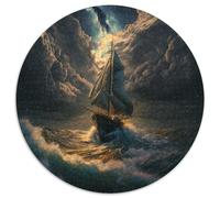 1000-teiliges Puzzle Boot auf See, rund, 1000 Teile, Geschenkidee zum Geburtstag, anspruchsvolles Denkspiel, 1000 Teile (67,5x67,5cm)