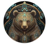 1000-teiliges Puzzle, Braunbär, 1000 Teile, rundes Puzzle, Geschenke, perfekt für Teenager und Sammler, ideale Heimdekoration und Reisegeschenk, 1000 Teile (67,5x67,5cm)
