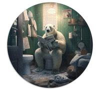 1000-teiliges Puzzle, Braunbär, rund, aus Karton, für Teenager, Familien, Lernspiele, Heimdekoration, Geschenk, 1000 Stück (67,5x67,5cm)
