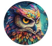 1000-teiliges Puzzle, bunte Eule, rundes Puzzle mit 1000 Teilen, perfekte Dekoration für Zuhause oder das Büro, ideales Weihnachtsgeschenk, 1000 Teile (67,5x67,5cm)