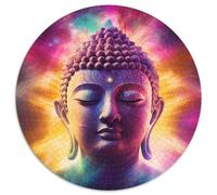 1000-teiliges Puzzle, bunter Buddha, runde Papppuzzles, entwickelt Hand-Auge-Koordinationsfähigkeiten, perfekt als Geburtstagsgeschenk, 1000 Stück (67,5x67,5cm)