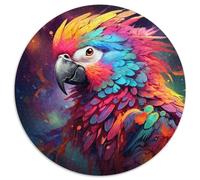 1000-teiliges Puzzle, bunter Papagei, 1000-teiliges rundes Puzzle für Erwachsene, Denksportaufgabe, Spiel für Erwachsene, interaktive Familienaktivität, 1000 Teile (67,5x67,5cm)