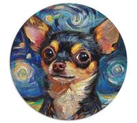 1000-teiliges Puzzle,Chihuahua-Nachthimmel,runde Puzzles 1000 Teile für Erwachsene,zum Entspannen und Herausfordern,farbenfrohe Kunst zur Heimdekoration,ideales Geschenk für Freunde,(67,5x67,5cm)