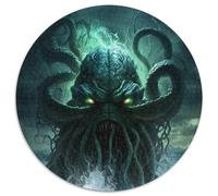 1000-teiliges Puzzle Cthulhu Rising,runde Puzzles 1000 Teile für Erwachsene zum Entspannen und Herausfordern,farbenfrohe Kunst zur Heimdekoration,ideales Geschenk für Freunde,1000 Teile (67,5x67,5cm)