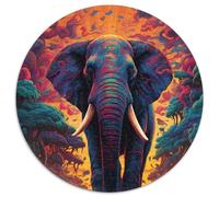 1000-teiliges Puzzle, Elefant, der am Strand spazieren geht. 1000-teiliges rundes Puzzle, Denksportspiel, interaktives Familienspiel, geeignet für Kinder ab 14 Jahren. 1000 Teile (67,5x67,5cm)
