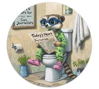 1000-teiliges Puzzle Erdmännchen geht auf Toilette, 1000-teiliges rundes Puzzle für Erwachsene, ideal für Teenager und Sammler, Reisegeschenk, Familienaktivität, 1000 Teile (67,5x67,5cm)