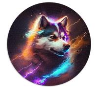 1000-teiliges Puzzle, Fantasy Husky, Papierpuzzle, Geschenk, DIY-Spaß, geeignet für die Dekoration von Zuhause, Wohnzimmer und Büro, 1000 Stück (67,5x67,5cm)
