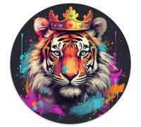 1000-teiliges Puzzle Fantasy Tiger, rundes 1000-teiliges Puzzle, anspruchsvolles Denkspiel für Teenager, Spaß für den Spieleabend mit der Familie, 1000 Teile (67,5x67,5cm)