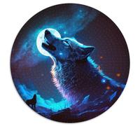 1000-teiliges Puzzle, Fantasy-Wolf, rund, aus Karton, Puzzle für Teenager, Familie, Lernspiele, Heimdekoration, Geschenk, 1000 Stück (67,5x67,5cm)