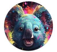 1000-teiliges Puzzle, farbenfrohes Fantasy-Koala-Puzzle, rund, 1000 Teile für Erwachsene, perfekt für Familienspaß, Partyspiele, Geburtstagsparty-Geschenke, 1000 Stück (67,5x67,5cm)