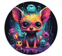 1000-teiliges Puzzle, farbenfrohes Kunstmonster, rundes 1000-teiliges Puzzle, anspruchsvolles Denkspiel für Teenager, Spaß für den Spieleabend mit der Familie, 1000 Teile (67,5x67,5cm)