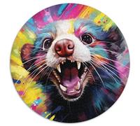 1000-teiliges Puzzle, farbenfrohes Otter-Kunst-Puzzle, rund, 1000 Teile, Geburtstagsgeschenkidee, anspruchsvolles Denkspiel, 1000 Teile (67,5x67,5cm)