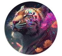 1000-teiliges Puzzle, farbenfrohes Tiger-Kunst-Puzzle aus Karton, interaktives Familienspiel, DIY-Heimdekor, Gehirn-Herausforderung, Geschenk, 1000 Stück (67,5x67,5cm)