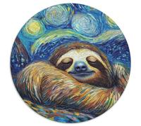 1000-teiliges Puzzle, Faultier-Nachthimmel, rundes 1000-teiliges Puzzle, perfekt für Familienspaß, Partyspiele, Gastgeschenke für Geburtstagsfeiern, 1000 Teile (67,5x67,5cm)