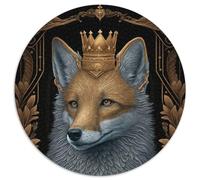 1000-teiliges Puzzle Fuchs, rund, 1000 Teile, für Erwachsene, zum Entspannen und Herausfordern, farbenfrohe Kunst zur Heimdekoration, ideales Geschenk für Freunde, 1000 Teile (67,5x67,5cm)