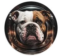 1000-teiliges Puzzle für Erwachsene, Astronauten-Bulldogge, rundes 1000-teiliges Puzzle, perfekt für Familienspaß, Partyspiele, Gastgeschenke für Geburtstagsfeiern, 1000 Teile (67,5x67,5cm)