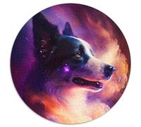 1000-teiliges Puzzle für Erwachsene, Border Collie Nebula, runde Puzzles, perfektes Geschenk für Geburtstage, Feiertage und als Heimdekoration, 1000 Teile (67,5x67,5cm)