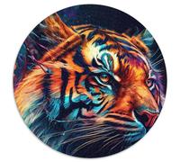 1000-teiliges Puzzle für Erwachsene. Der mächtige Tiger. Rundes Puzzle mit 1000 Teilen für Erwachsene. Perfekt für Familienspaß,Partyspiele,Gastgeschenke für Geburtstagspartys. (67,5x67,5cm)