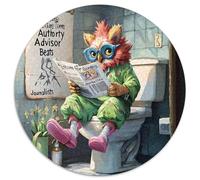 1000-teiliges Puzzle für Erwachsene Eule geht auf die Toilette, runde Puzzles mit 1000 Teilen für Erwachsene, perfekt für Familienspaß, Partyspiele, Geburtstagspartygeschenke, 1000 Stück (67,5x67,5cm)