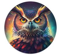 1000-teiliges Puzzle für Erwachsene, Eulen-Puzzle, rund, perfektes Geschenk für Geburtstage, Feiertage und als Heimdekoration, 1000 Teile (67,5x67,5cm)