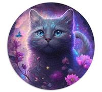 1000-teiliges Puzzle für Erwachsene, Fantasie-Katze, rund, perfektes Geschenk für Geburtstage, Feiertage und als Heimdekoration, 1000 Teile (67,5x67,5cm)