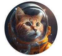 1000-teiliges Puzzle für Erwachsene, Fantasie-Katze, rund, perfektes Geschenk für Geburtstage, Feiertage und als Heimdekoration, 1000 Teile (67,5x67,5cm)