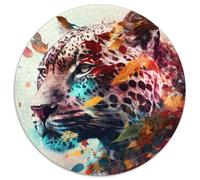 1000-teiliges Puzzle für Erwachsene, Fantasie-Leopard, runde Puzzles, perfektes Geschenk für Geburtstage, Feiertage und als Heimdekoration, 1000 Teile (67,5x67,5cm)