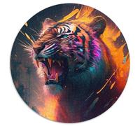 1000-teiliges Puzzle für Erwachsene, Fantasy-Tiger, rundes Kartonpuzzle für Familienspaß, perfekt für Feiertage, interaktive Spieleabende, 1000 Teile (67,5x67,5cm)