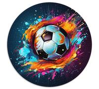 1000-teiliges Puzzle für Erwachsene, farbenfrohes Fußball-Puzzle, rund, 1000-teiliges Puzzle, perfekt für Familienspaß, Partyspiele, Gastgeschenke für Geburtstagsfeiern, 1000 Teile (67,5x67,5cm)