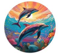 1000-teiliges Puzzle für Erwachsene,farbenfrohes Kunst-Delfin-Puzzle für Erwachsene,interaktives Familienspiel,Heimdekoration zum Selbermachen,Denksportaufgabe als Geschenk,1000 Teile (67,5x67,5cm)