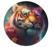 1000-teiliges Puzzle für Erwachsene,farbenfrohes Tiger-Kunst-Puzzle für Erwachsene,Weihnachtsgeschenk für Teenager,Stressabbau,cooles einzigartiges Geschenk für die Familie,1000 Teile (67,5x67,5cm)
