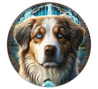 1000-teiliges Puzzle für Erwachsene,Hund im Mandala-Dschungel,runde Puzzles mit 1000 Teilen für Erwachsene,perfekt für Familienspaß,Partyspiele,Gastgeschenke für Geburtstagspartys,1000 Stück