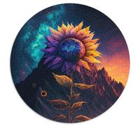 1000-teiliges Puzzle für Erwachsene, kosmische Sonnenblume, runde Puzzles 1000 Teile für Erwachsene, perfekt für Familienspaß, Partyspiele, Geburtstagspartygeschenke, 1000 Stück (67,5x67,5cm)