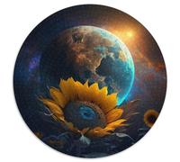 1000-teiliges Puzzle für Erwachsene, kosmische Sonnenblume, runde Puzzles, perfektes Geschenk für Geburtstage, Feiertage und als Heimdekoration, 1000 Teile (67,5x67,5cm)