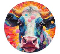 1000-teiliges Puzzle für Erwachsene Kuh mit Kreis, anspruchsvolles Denkspiel für Teenager, unterhaltsames interaktives Spiel für die ganze Familie, 1000 Teile (67,5x67,5cm)