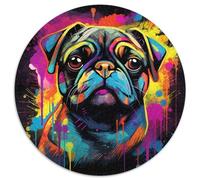 1000-teiliges Puzzle für Erwachsene, Mops-Graffiti-Puzzle, anspruchsvolles Denkspiel für Teenager, unterhaltsames interaktives Spiel für die ganze Familie, 1000 Teile (67,5x67,5cm)