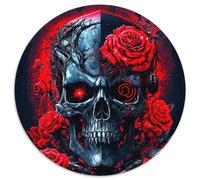 1000-teiliges Puzzle für Erwachsene, Roboter-Totenkopf mit Rose, anspruchsvolles Denkspiel für Teenager, unterhaltsames interaktives Spiel für die ganze Familie, 1000 Teile (67,5x67,5cm)