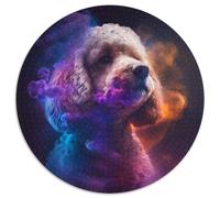 1000-teiliges Puzzle für Erwachsene, rund, Pudelnebel, perfektes Geschenk für Geburtstage, Feiertage und als Heimdekoration, 1000 Teile (67,5x67,5cm)