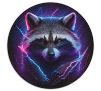 1000-teiliges Puzzle für Erwachsene, rund, Waschbär-Puzzle, perfektes Geschenk für Geburtstage, Feiertage und als Heimdekoration, 1000 Teile (67,5x67,5cm)