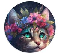 1000-teiliges Puzzle für Erwachsene, schöne Blumen und Katzen, anspruchsvolles Denkspiel für Teenager, unterhaltsames interaktives Spiel für die ganze Familie, 1000 Teile (67,5x67,5cm)