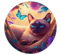 1000-teiliges Puzzle für Erwachsene, schöne runde Katzen-Puzzles, perfektes Geschenk für Geburtstage, Feiertage und als Heimdekoration, 1000 Teile (67,5x67,5cm)