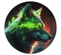 1000-teiliges Puzzle für Erwachsene, Wolf, rund, perfektes Geschenk für Geburtstage, Feiertage und als Heimdekoration, 1000 Teile (67,5x67,5cm)