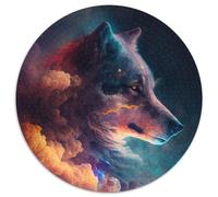 1000-teiliges Puzzle für Erwachsene, Wolfsnebel, runde Puzzles, perfektes Geschenk für Geburtstage, Feiertage und als Heimdekoration, 1000 Teile (67,5x67,5cm)