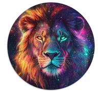 1000-teiliges Puzzle, Galaxie-Löwe, rundes 1000-teiliges Puzzle, anspruchsvolles Denkspiel für Teenager, Spaß für den Spieleabend mit der Familie, 1000 Teile (67,5x67,5cm)