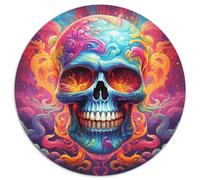 1000-teiliges Puzzle-Geschenk, farbenfrohes Kunst-Totenkopf-Puzzle für Erwachsene, farbenfrohe Heimdekoration und interaktives Familienspiel, ideales Geschenk, 1000 Teile (67,5x67,5cm)