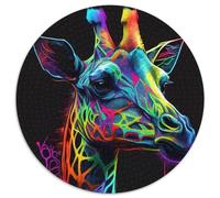 1000-teiliges Puzzle-Geschenk, Giraffen-Tier-Pop-Art-Puzzle für Erwachsene, farbenfrohe Heimdekoration und interaktives Familienspiel, ideales Geschenk, 1000 Teile (67,5x67,5cm)