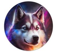 1000-teiliges Puzzle-Geschenk, Husky-Hund, rund, 1000 Teile, Puzzle für Erwachsene, perfekt als Dekoration für Zuhause und Büro, Partys, Geburtstage und Feiertagsgeschenke, 1000 Stück (67,5x67,5cm)