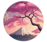 1000-teiliges Puzzle-Geschenk, japanische Kirschblüten, rund, 1000 Teile, für Erwachsene, zur Heimdekoration, ideales Weihnachts- und Neujahrsgeschenk für Teenager, 1000 Teile (67,5x67,5cm)