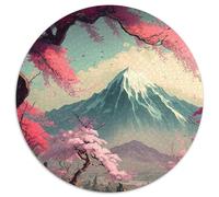 1000-teiliges Puzzle-Geschenk,japanische Kirschblüten,rund,1000-teilig,Puzzle für Erwachsene,perfekt als Dekoration für Zuhause und Büro,Partys,Geburtstage und Feiertagsgeschenke,1000 Stück